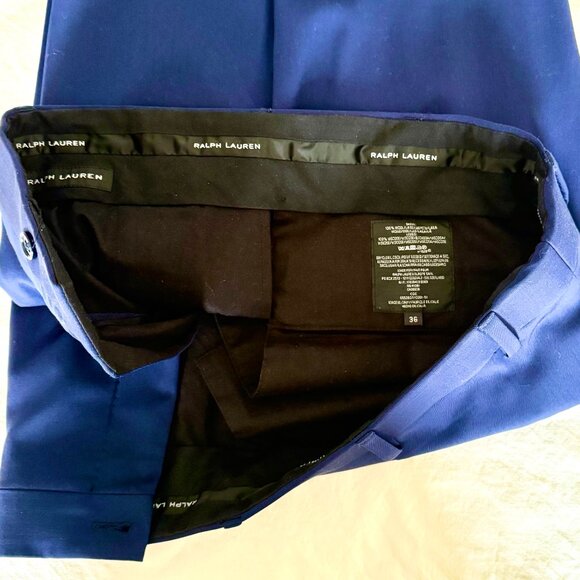 Ralph Lauren Blue Dress Pants 36x32 Blue Wool/Lane 100% Wool & Viscose - Picture 1 of 4